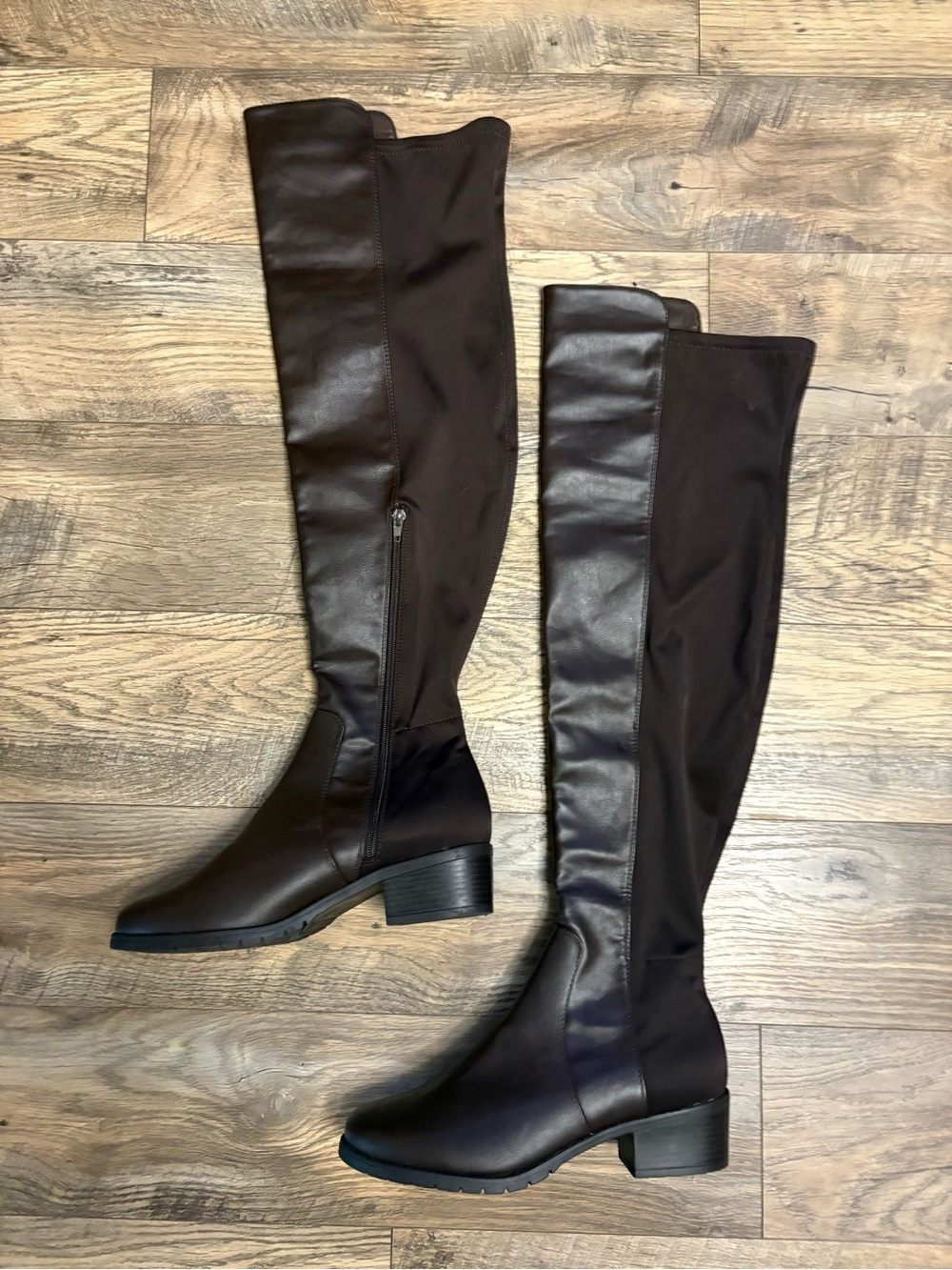 Shoe Dazzle Black Over-the-Knee Stretch Boots
